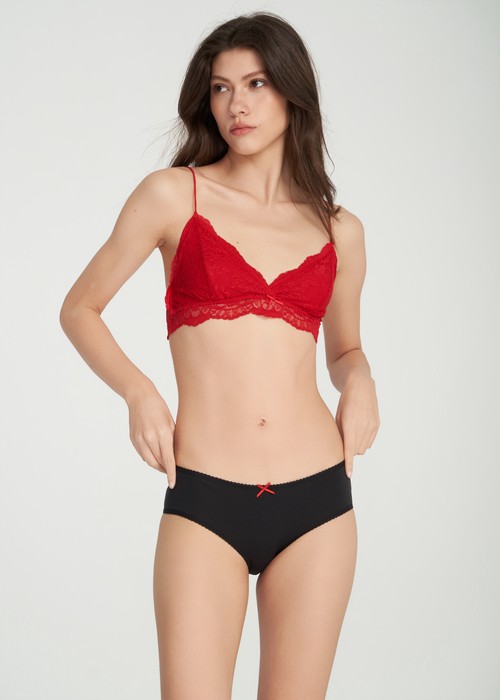 夏日呢喃．花邊中腰三角內褲(泡泡粉-笑臉)