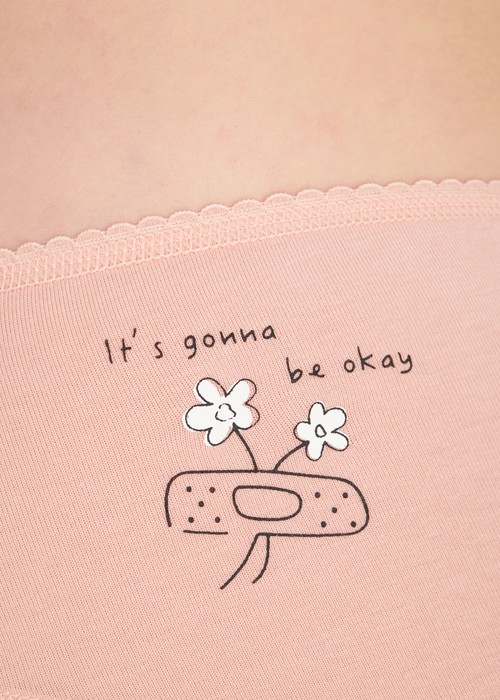 夏日呢喃．花邊中腰三角內褲（甜桃粉-沒事的）