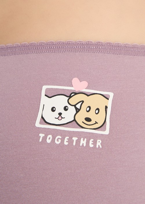 夏日呢喃．花邊中腰三角內褲(泡泡粉-笑臉)