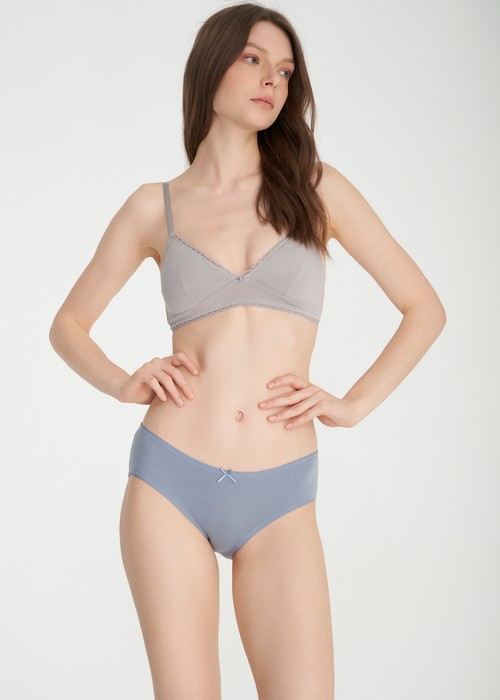 夏日呢喃．花邊中腰三角內褲(泡泡粉-笑臉)