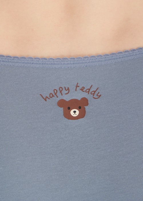 夏日呢喃．花邊中腰三角內褲(泡泡粉-笑臉)