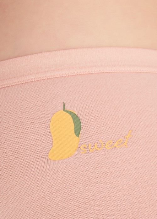 夏日呢喃．緊帶中腰三角內褲（甜桃粉-芒果）