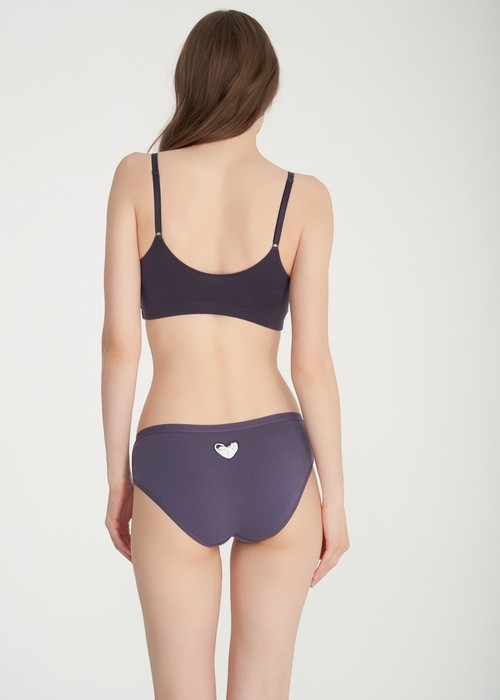 夏日呢喃．緊帶中腰三角內褲(鳶尾紫)