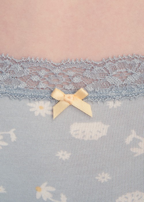 夏日時光．織帶2/3包臀中腰三角內褲（珍珠藍-刺蝟小森林）