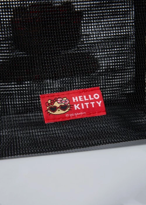 Hello Kitty系列．網紗手提袋（黑-曬黑 Kitty）
