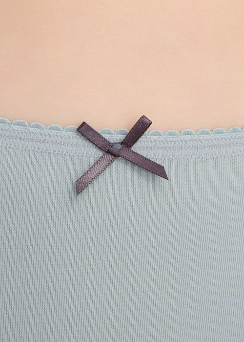 慵懶假期．花邊高腰三角內褲(珍珠藍-起司＆葡萄酒)