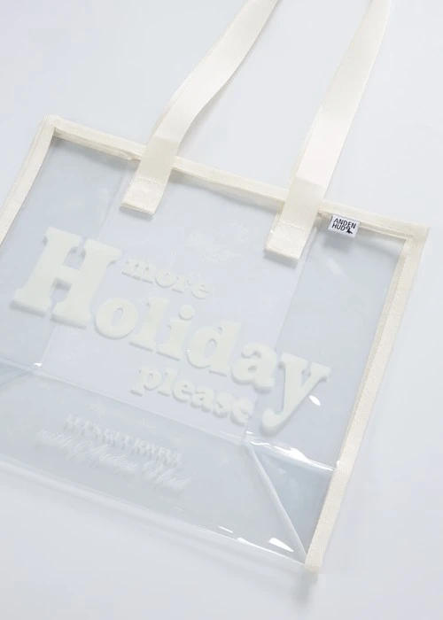 Holiday．透明PVC提袋（米色-Holiday）