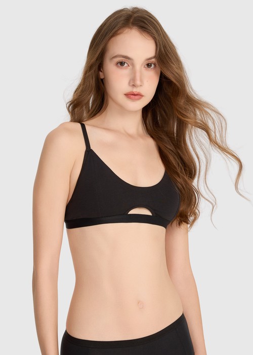 Happy Ever After．簍空寬緊帶 Bra Top(黑色)