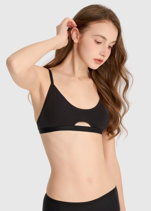Happy Ever After．簍空寬緊帶 Bra Top(黑色)