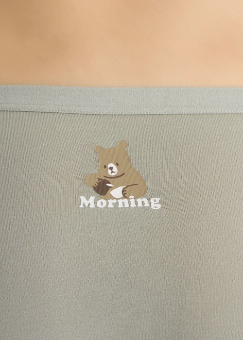 Sunday Morning．緊帶中腰三角內褲(復古卡其-早晨咖織標)