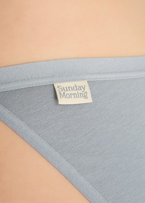 Sunday Morning．高衩低腰三角內褲（海潮藍-早晨黃織標）