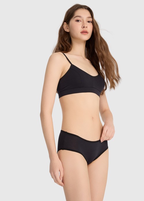 莫代爾抗菌系列．花邊中腰三角內褲(霧柔紫)