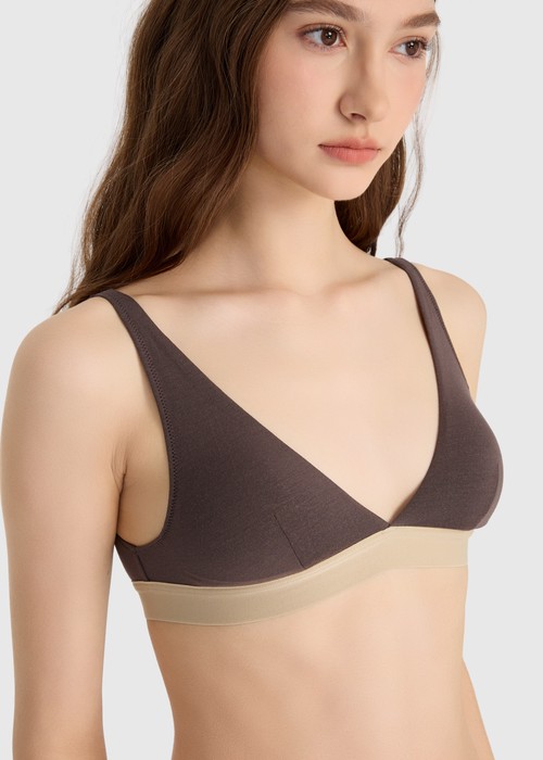 莫代爾系列．深V短版 Bra Top(裸杏膚)