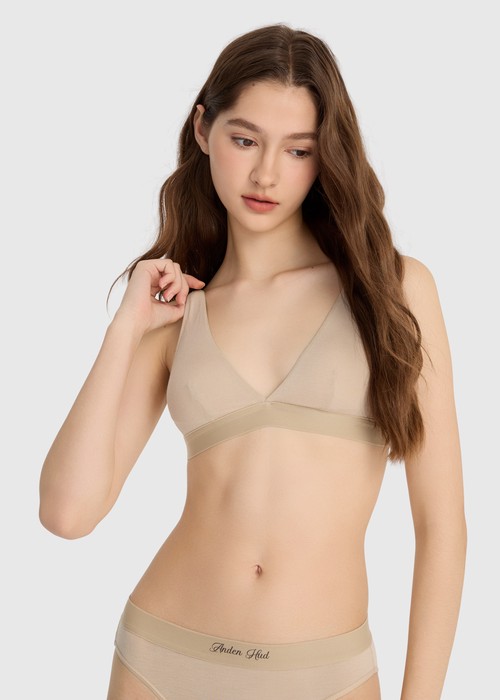 莫代爾系列．深V短版 Bra Top(裸杏膚)
