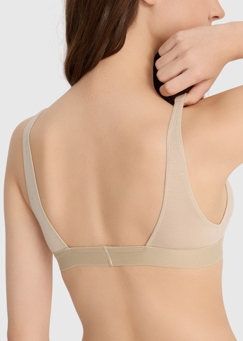 莫代爾系列．深V短版 Bra Top(裸杏膚)