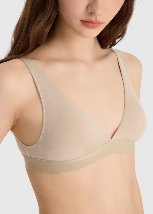 莫代爾系列．深V短版 Bra Top(裸杏膚)