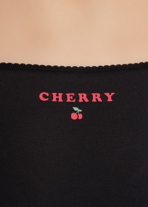 Gelato Club．花邊中腰三角內褲（黑-cherry）