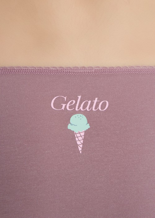 Gelato Club．花邊中腰三角內褲(黑-cherry)