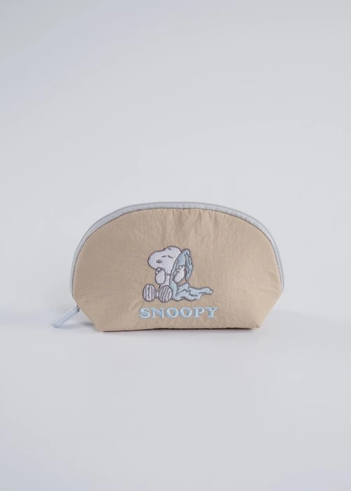 PEANUTS．刺繡拉鏈小包(淺藍-刺繡歐拉夫)