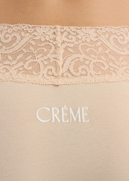 Café Mood．V蕾絲中腰三角內褲（奶油膚-crème）