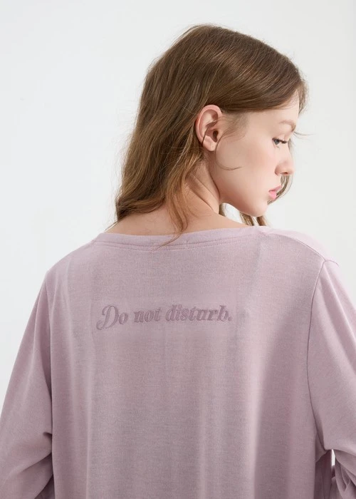 罩衫_早晨時光．長袖居家睡袍(烏木藍-刺繡女孩)