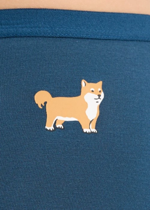 XXL 抗菌系列．高腰三角內褲（普魯士藍-柴犬）