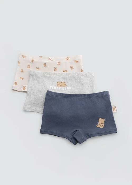 女童三入組_ 抗菌系列．舒適平口內褲（Teddy Bear）