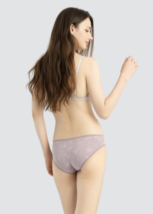 Celebration．Low Rise Cotton Picot Elastic Brief Panty(Cardamom Pink)