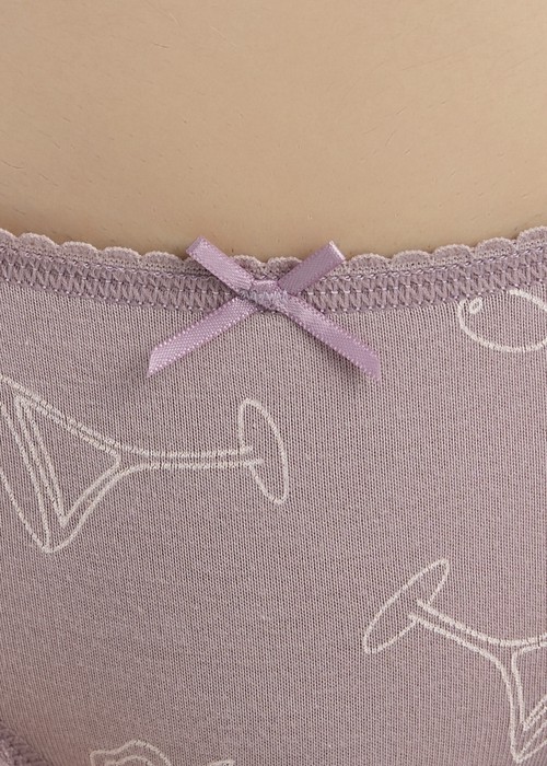Celebration．Low Rise Cotton Picot Elastic Brief Panty（Cocktail Pattern）