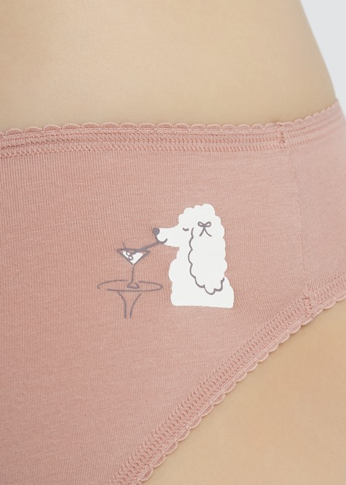 Celebration．Low Rise Cotton Picot Elastic Brief Panty（Cardamom Pink）