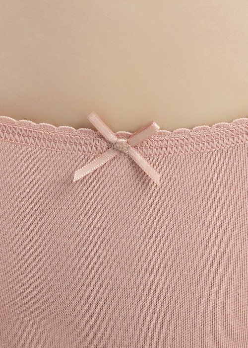 Celebration．Low Rise Cotton Picot Elastic Brief Panty(Cardamom Pink)