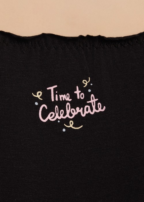 Anniversary．花苞中腰三角內褲(黑-Celebrate)