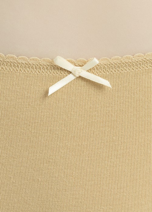 XXL Anniversary．High Rise Cotton Picot Elastic Brief Panty(Black)