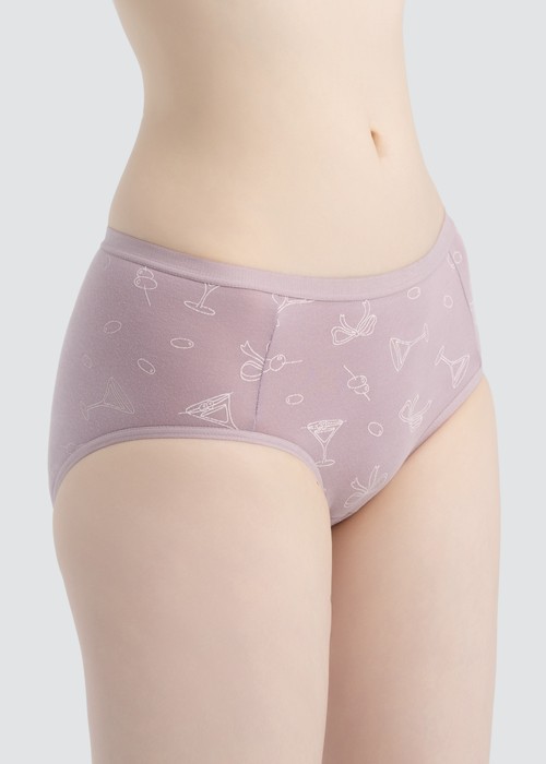Anniversary．High Rise Cotton Brief Panty（Cocktail Pattern）