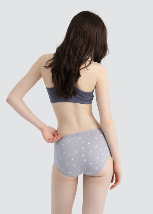 XXL Anniversary．High Rise Cotton Brief Panty(Grape Shake)