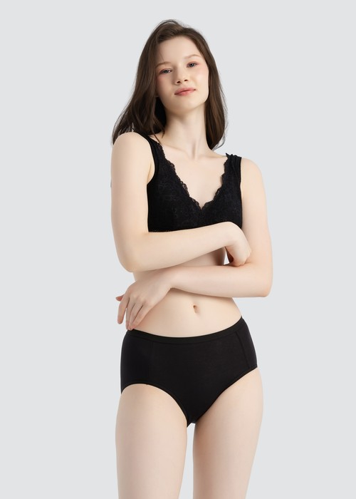 XXL Anniversary．High Rise Cotton Brief Panty(Grape Shake)