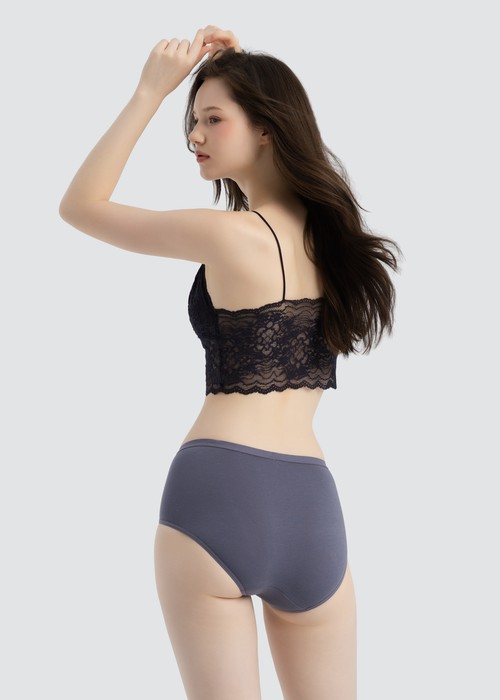 Celebration．High Rise Cotton Brief Panty(Hushed Violet)