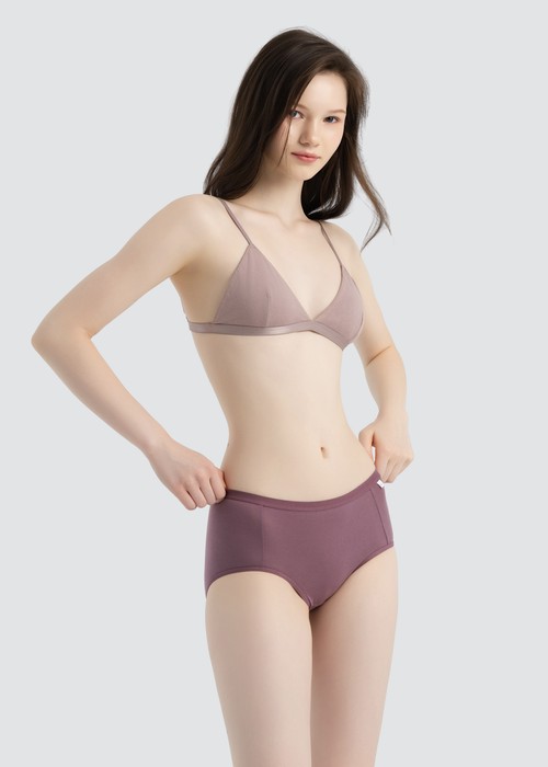 Celebration．High Rise Cotton Brief Panty(Hushed Violet)