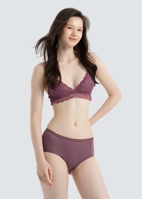 XXL Anniversary．High Rise Cotton Brief Panty(Grape Shake)