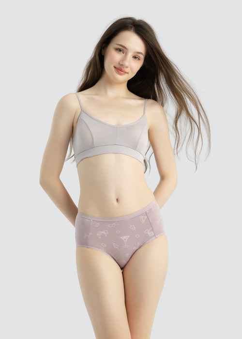 Special Day．High Rise Cotton Period Brief Panty（Cocktail Pattern）
