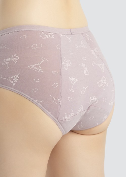 Special Day．High Rise Cotton Period Brief Panty（Cocktail Pattern）