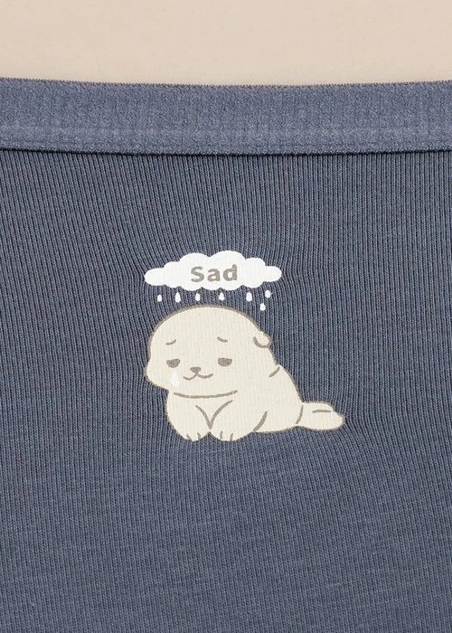 XXL Anniversary．緊帶高腰三角內褲（桔梗藍-Sad）
