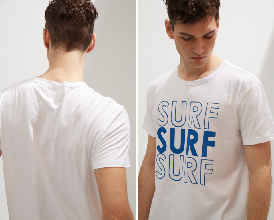 男款上身_California．印花短袖T恤(白色-SURF)