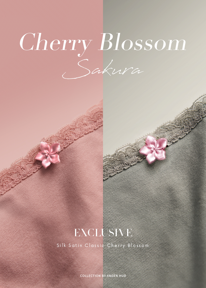 Hygiene Series．Mid Rise Cotton Side Cross Brief Panty(Sakura Flowers Pattern)
