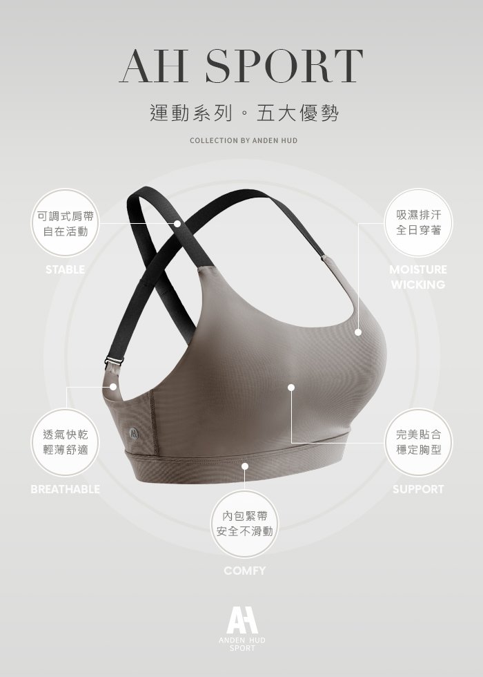 Back to Basics.微平口後交叉中度支撐運動內衣 Back to Basics.微平口後交叉中度支撐運動內衣(黑色)